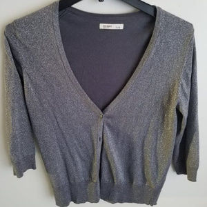 Old Navy Gray Shimmer Cardigan (L)